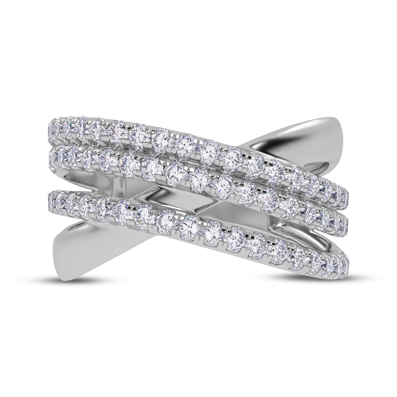 Main Image 3 of Diamond Multi-Row Crisscross Ring 1/2 ct tw 14K White Gold