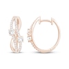 Thumbnail Image 1 of Lab-Grown Diamonds by KAY Wavy Split Hoop Earrings 1 ct tw 14K Rose Gold