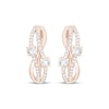 Thumbnail Image 2 of Lab-Grown Diamonds by KAY Wavy Split Hoop Earrings 1 ct tw 14K Rose Gold