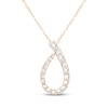 Thumbnail Image 1 of Lab-Grown Diamonds by KAY Graduated Teardrop Necklace 1/2 ct tw 14K Rose Gold 18&quot;