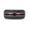 Thumbnail Image 3 of Men's Baguette-Cut Garnet & Black Lab-Created Sapphire Ring Black Rhodium-Plated Sterling Silver