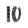 Thumbnail Image 1 of Men's Black Diamond Huggie Hoop Earrings 1 ct tw Black Rhodium-Plated Sterling Silver