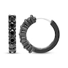 Thumbnail Image 3 of Men's Black Diamond Huggie Hoop Earrings 1 ct tw Black Rhodium-Plated Sterling Silver