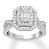 Thumbnail Image 1 of Diamond Engagement Ring 1 ct tw Baguette & Round 14K White Gold