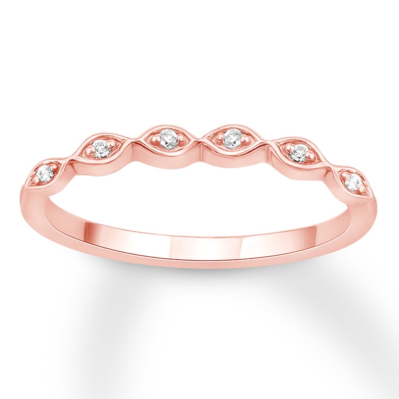 Main Image 1 of Diamond Wedding Band 1/20 ct tw Round-cut 10K Rose Gold