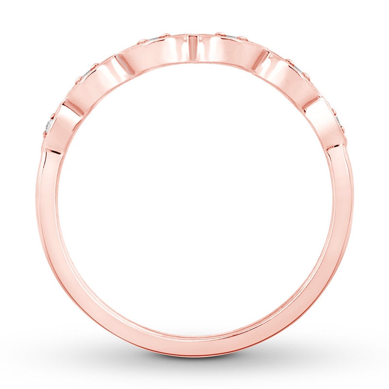 Main Image 2 of Diamond Wedding Band 1/20 ct tw Round-cut 10K Rose Gold