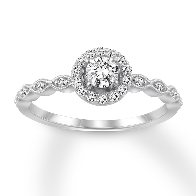 Main Image 1 of Diamond Engagement Ring 3/8 ct tw Round-cut 10K White Gold