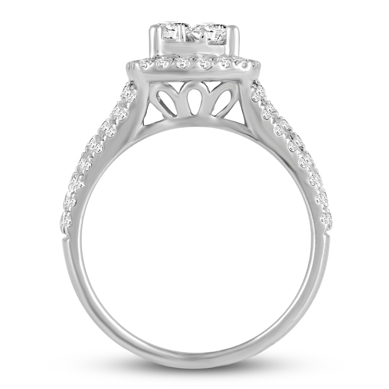 Main Image 3 of Diamond Engagement Ring 1-1/3 cts tw Round-cut 14K White Gold