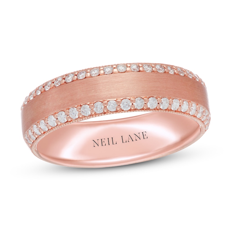 Main Image 1 of Neil Lane Men's Diamond Wedding Band 1/2 ct tw 14K Rose Gold