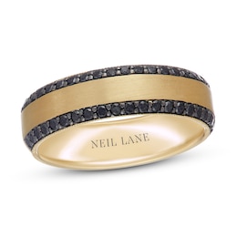 Neil Lane Men's Black Diamond Wedding Band 1/2 ct tw 14K Yellow Gold