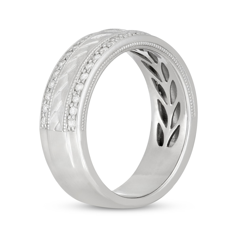 Main Image 2 of Neil Lane Men's Diamond Wedding Band 1/2 ct tw Round-Cut 14K White Gold