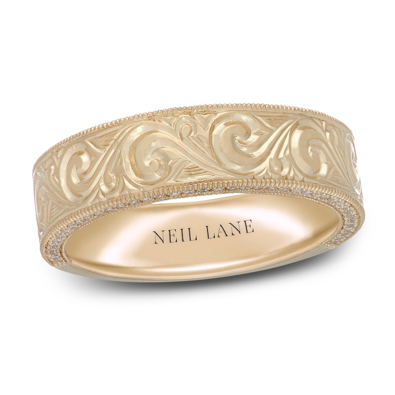 Main Image 1 of Neil Lane Men's Diamond Anniversary Band 1/4 ct tw Round-Cut 14K Yellow Gold