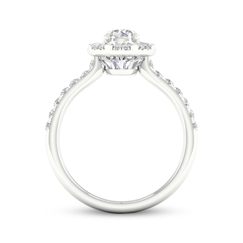 Main Image 4 of Diamond Halo Engagement Ring 1-1/3 ct tw 14K White Gold