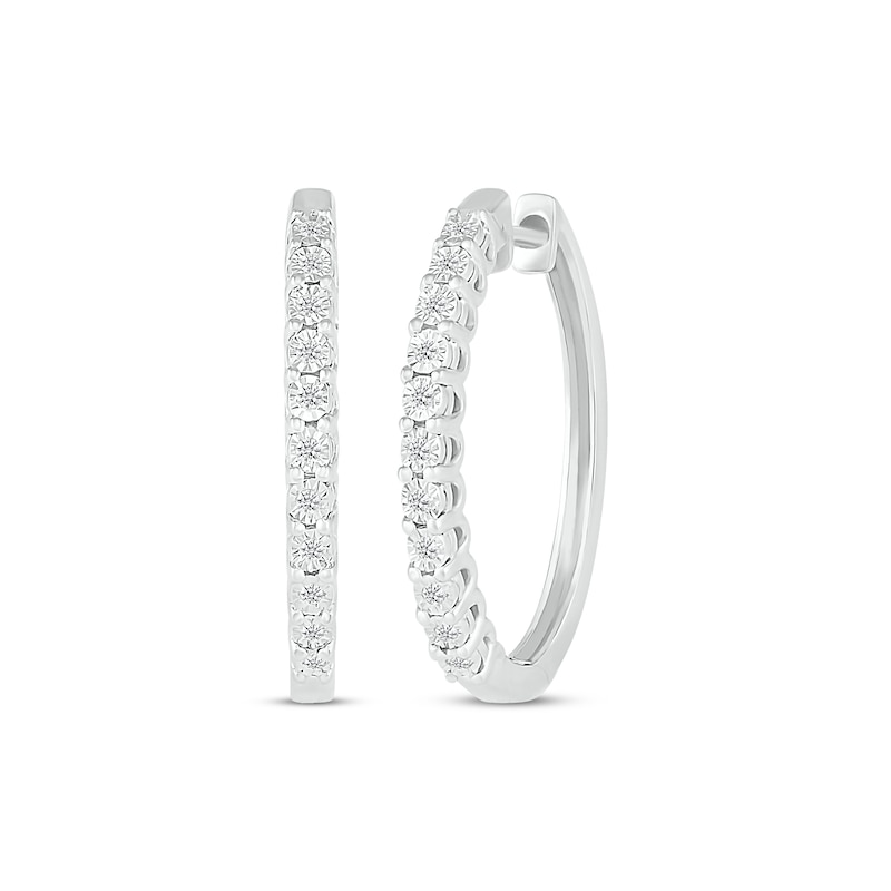 Main Image 1 of Diamond Hoop Earrings 1/10 ct tw Sterling Silver