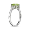 Thumbnail Image 1 of Cushion-Cut Peridot & White Lab-Created Sapphire Ring Sterling Silver