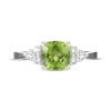 Thumbnail Image 2 of Cushion-Cut Peridot & White Lab-Created Sapphire Ring Sterling Silver