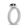 Thumbnail Image 2 of Neil Lane Oval-Cut Natural Blue Sapphire & Diamond Bridal Set 5/8 ct tw 14K White Gold