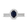 Thumbnail Image 3 of Neil Lane Oval-Cut Natural Blue Sapphire & Diamond Bridal Set 5/8 ct tw 14K White Gold