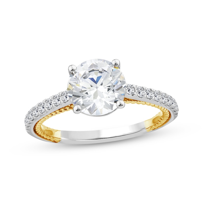 Main Image 1 of Threads of Love Round-Cut Lab-Grown Diamond Engagement Ring 2-1/4 ct tw 14K Two-Tone Gold