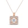 Thumbnail Image 0 of Princess-Cut Diamond Frame Necklace 1/6 ct tw 14K Rose Gold 18"