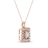 Thumbnail Image 1 of Princess-Cut Diamond Frame Necklace 1/6 ct tw 14K Rose Gold 18"