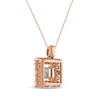 Thumbnail Image 2 of Princess-Cut Diamond Frame Necklace 1/6 ct tw 14K Rose Gold 18"