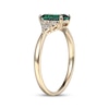 Thumbnail Image 2 of Emerald-Cut Lab-Created Emerald & Diamond Accent Ring 10K Yellow Gold