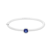 Thumbnail Image 0 of Blue Lab-Created Sapphire Solitaire Bezel Bangle Bracelet Sterling Silver