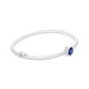 Thumbnail Image 1 of Blue Lab-Created Sapphire Solitaire Bezel Bangle Bracelet Sterling Silver