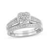 Thumbnail Image 0 of Multi-Diamond Center Heart-Shaped Engagement Ring 1/10 ct tw Sterling Silver