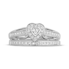 Thumbnail Image 2 of Multi-Diamond Center Heart-Shaped Engagement Ring 1/10 ct tw Sterling Silver