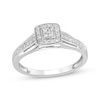 Thumbnail Image 0 of Multi-Diamond Cushion Halo Engagement Ring 1/10 ct tw Sterling Silver