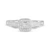 Thumbnail Image 2 of Multi-Diamond Cushion Halo Engagement Ring 1/10 ct tw Sterling Silver