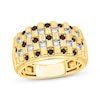 Thumbnail Image 0 of Men's Black & White Diamond Checkerboard Ring 3/4 ct tw 10K Yellow Gold