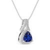 Thumbnail Image 2 of Trillion-Cut Blue & White Lab-Created Sapphire Necklace Sterling Silver 18&quot;