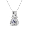 Thumbnail Image 3 of Trillion-Cut Blue & White Lab-Created Sapphire Necklace Sterling Silver 18&quot;