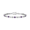 Thumbnail Image 0 of Amethyst & White Lab-Created Sapphire Infinity Link Bracelet Sterling Silver 7.25"