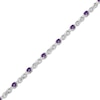 Thumbnail Image 1 of Amethyst & White Lab-Created Sapphire Infinity Link Bracelet Sterling Silver 7.25"