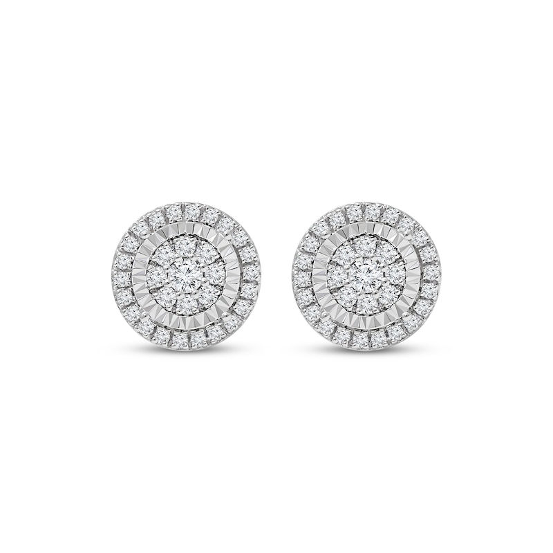 Main Image 2 of Multi-Diamond Stud Earrings 1/2 ct tw 10K White Gold