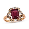 Thumbnail Image 0 of Le Vian Emerald-Cut Rhodolite Garnet Ring 3/8 ct tw Diamonds 14K Strawberry Gold