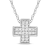 Thumbnail Image 0 of Diamond Greek Cross Necklace 1/20 ct tw 14K White Gold 18"
