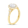 Thumbnail Image 2 of Multi-Diamond Center Oval Halo Engagement Ring 3/4 ct tw 10K Two-Tone Gold