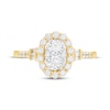 Thumbnail Image 3 of Multi-Diamond Center Oval Halo Engagement Ring 3/4 ct tw 10K Two-Tone Gold