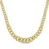 Thumbnail Image 1 of Hollow Puffy Graduated Curb Chain Necklace 10K Yellow Gold 20&quot;