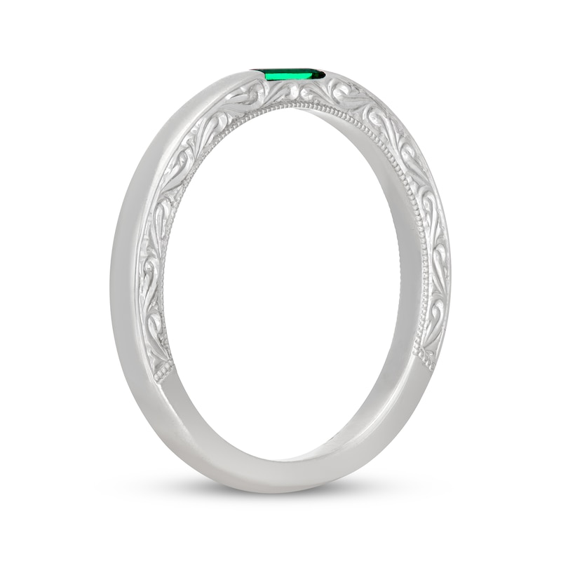 Main Image 2 of Neil Lane Baguette-Cut Natural Emerald Anniversary Ring 14K White Gold