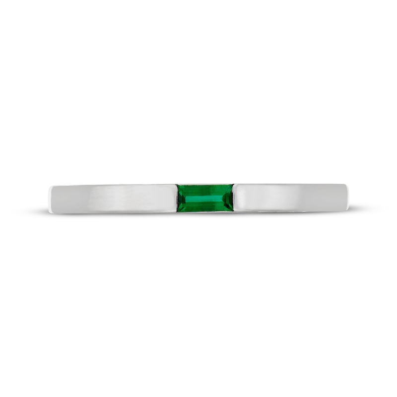 Main Image 3 of Neil Lane Baguette-Cut Natural Emerald Anniversary Ring 14K White Gold