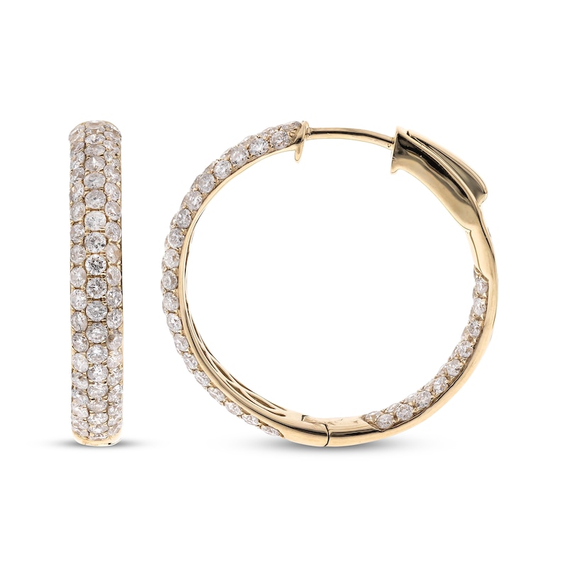 Main Image 3 of Diamond Inside-Out Hoop Earrings 1-7/8 ct tw 14K Yellow Gold