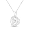 Thumbnail Image 2 of Unstoppable Love Diamond Cushion Halo Necklace 5/8 ct tw 10K White Gold 19&quot;