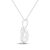 Thumbnail Image 3 of Unstoppable Love Diamond Cushion Halo Necklace 5/8 ct tw 10K White Gold 19&quot;