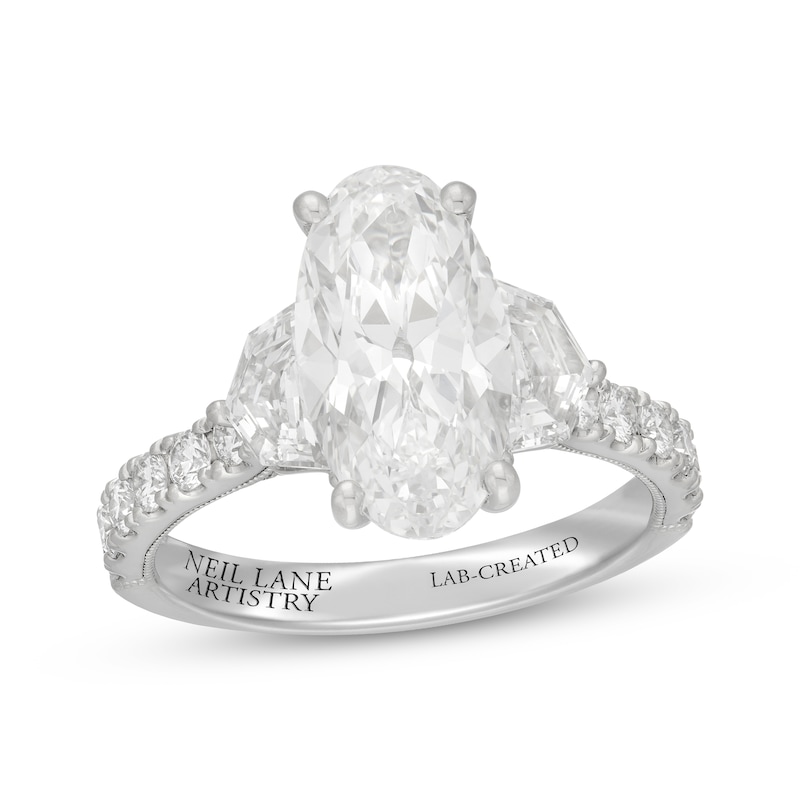 Main Image 1 of Neil Lane Artistry Heritage Oval-Cut Lab-Grown Diamond Engagement Ring 4-3/8 ct tw Platinum